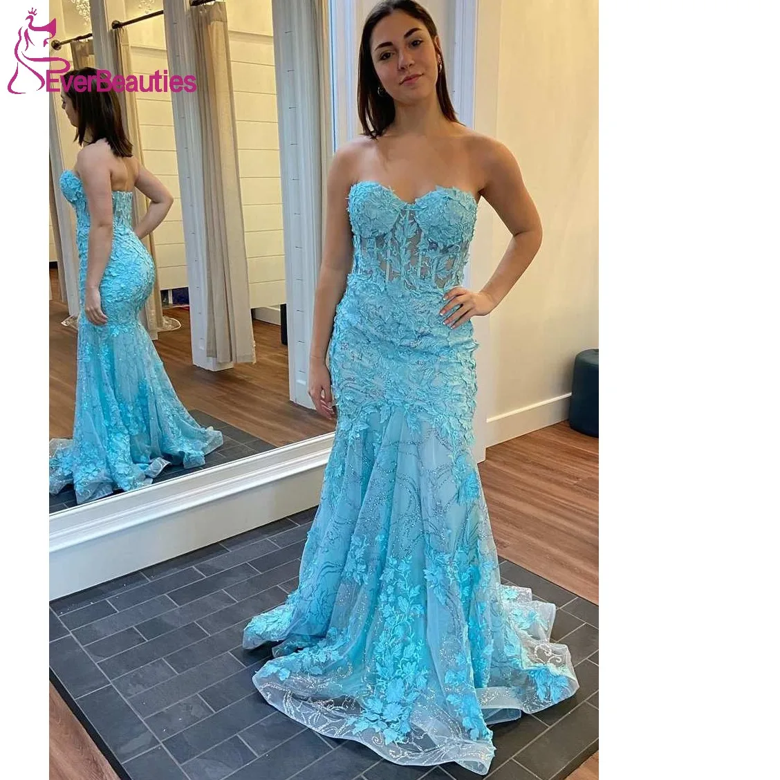 

Sweetheart Tulle Lace Prom Dresses for Women Mermaid Vestidos Para Mujer Elegantes y Bonitos Evening Formal Party Dress