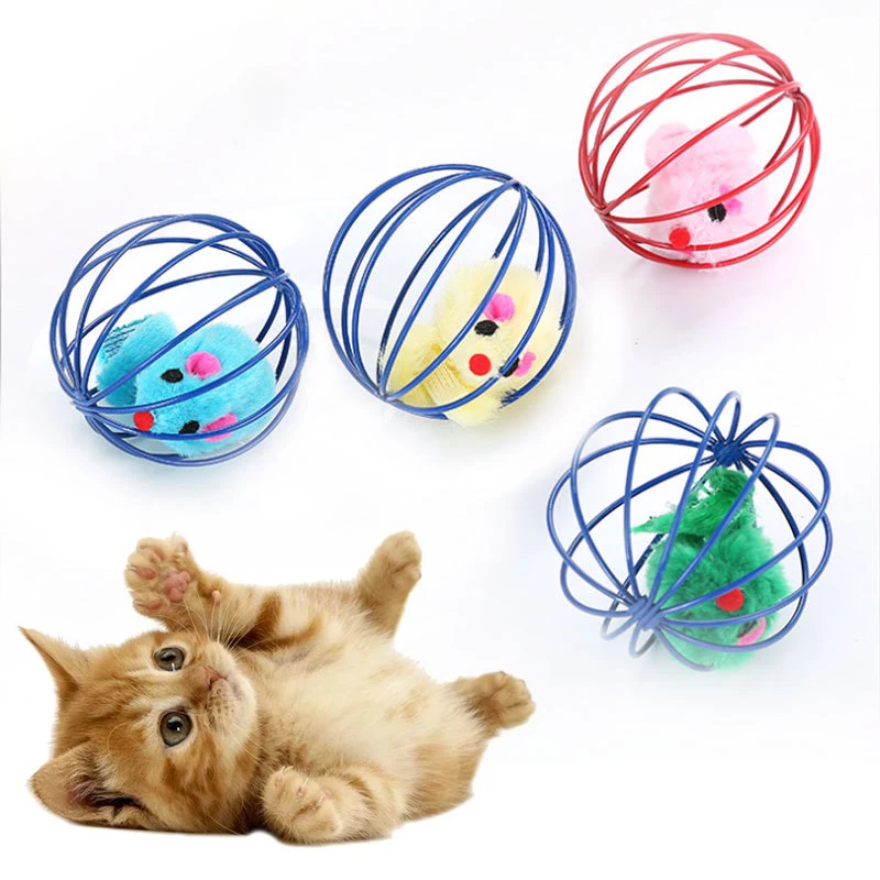 

Candy-colored Cat Toys With Bell Mouse Cage Toys Plastic Artificial Colorful Cat Teaser Toy Pet Interactive Training Supplies