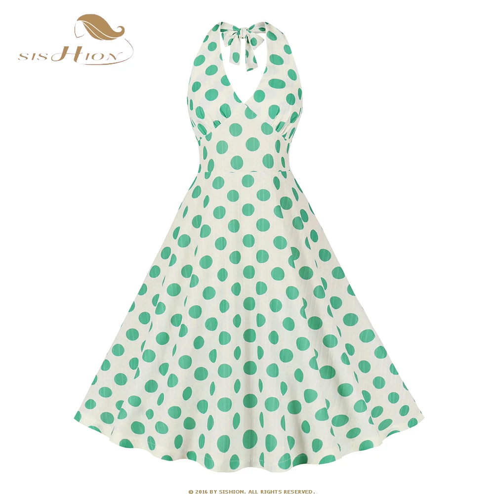 Vintage Halter Sexy Backless 40s 50s Retro Dresses for Women High Waist Prom Evening Party Polka Dot Print Summer Dress SR1400
Vintage Halter Sexy Backless 40s 50s Retro Dresses for Women High Waist Prom Evening Party Polka Dot Print Summer Dress SR1400