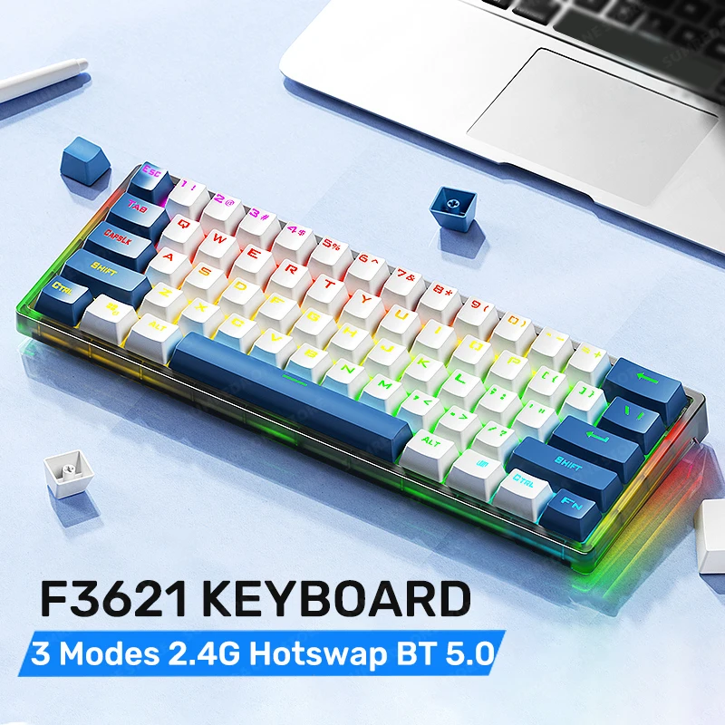 F3621 Mini Wireless Mechanical Gamer Keyboard RGB Backlight HotSwap BT5.0 2.4G Type-C Wired 61 Keys Keyboard For Computer Laptop
F3621 Mini Wireless Mechanical Gamer Keyboard RGB Backlight HotSwap BT5.0 2.4G Type-C Wired 61 Keys Keyboard For Computer Laptop