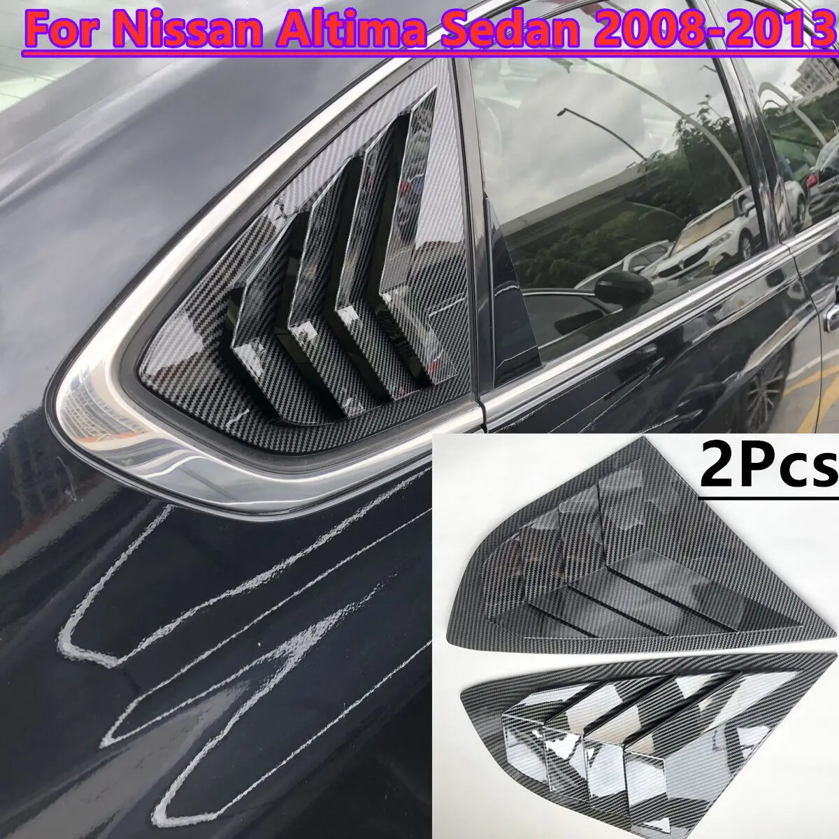 

ABS Carbon Fiber Car Rear Side Vent Window Scoop Louver Cover Trim For Nissan Altima Teana 2008 2009 2010 2011 2012