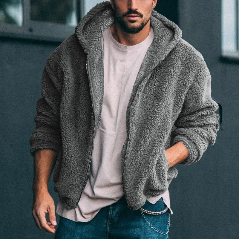 New Men's Casual Jacket Fashion Hooded Coat Autumn Winter Arctic Velvet Solid Loose Plush Warm Jacket High Street Coat Male 4 Mallzona New Men's Casual Jacket Fashion Hooded Coat Autumn Winter Arctic Velvet Solid Loose Plush Warm Jacket High Street Coat Male Mallzona