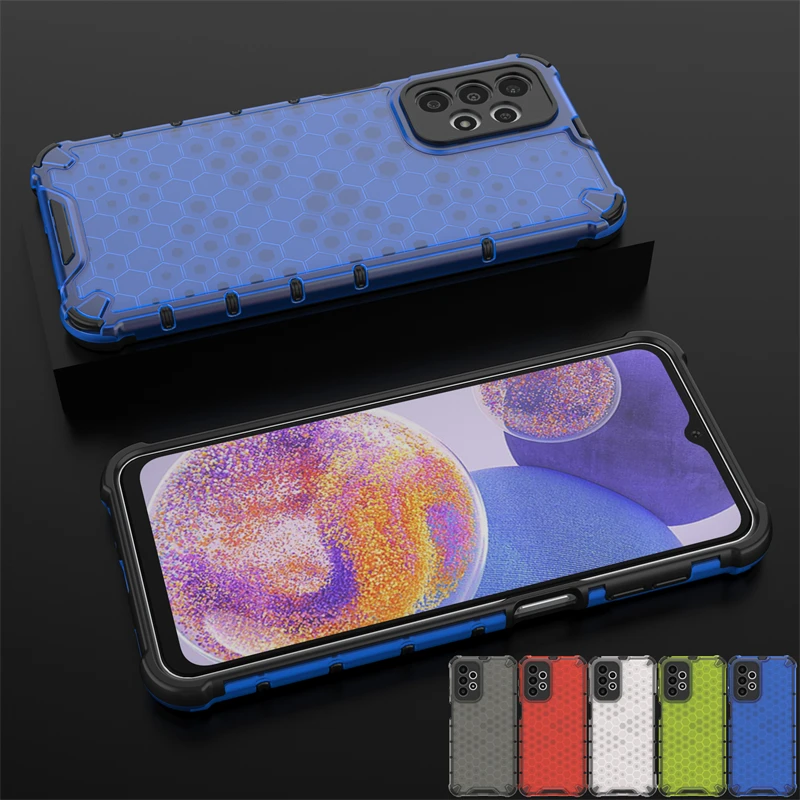 

Honeycomb Shockproof For Samsung Galaxy A23 Case Armor Phone Capa For Samsung A23 M53 M52 M13 M33 A53 A73 Cover Translucent TPU