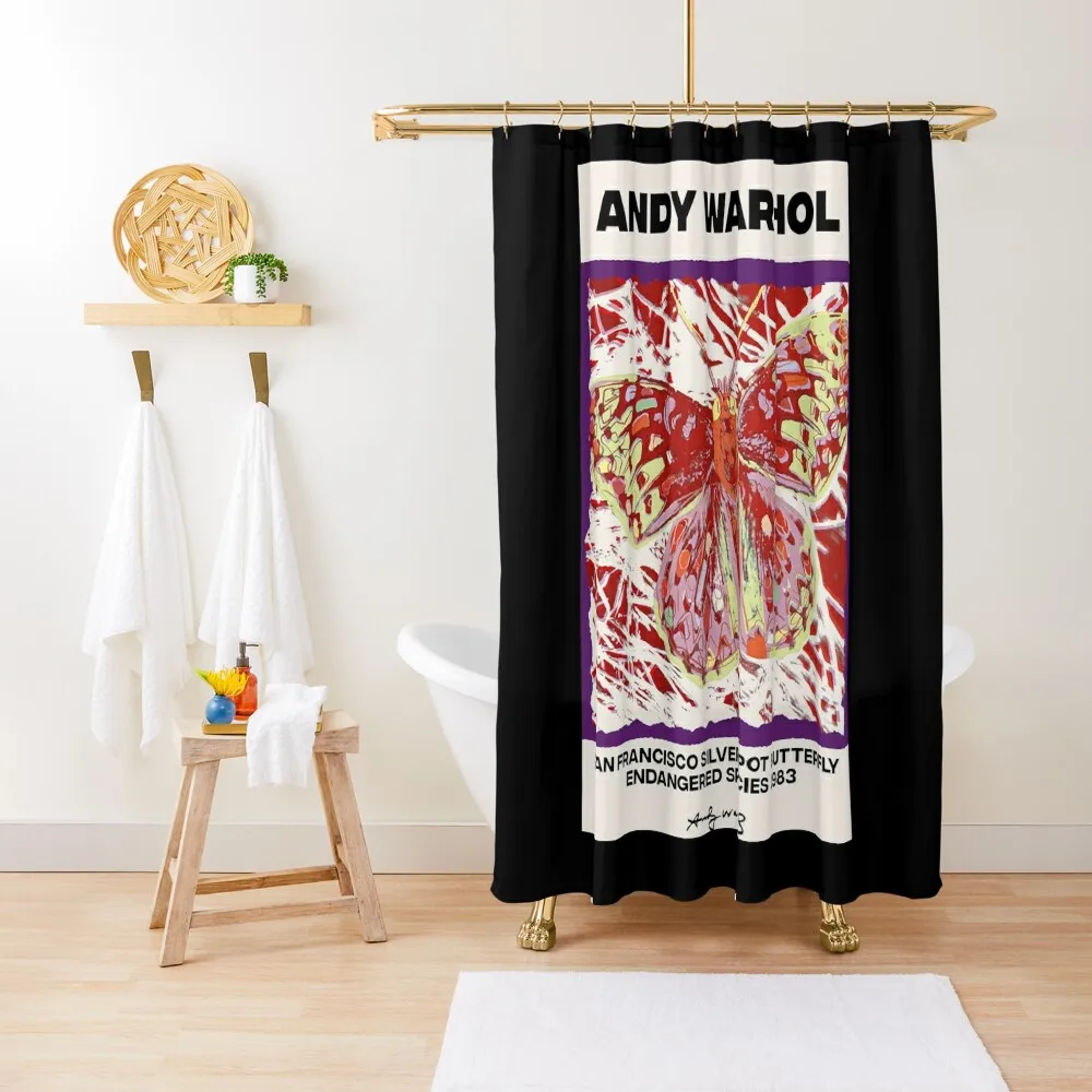 

Andy Warhol Exhibtion Butterfly Shower Curtain Bathroom Deco Bathtub In The Bathroom Waterproof Shower And Anti-Mold Curtain