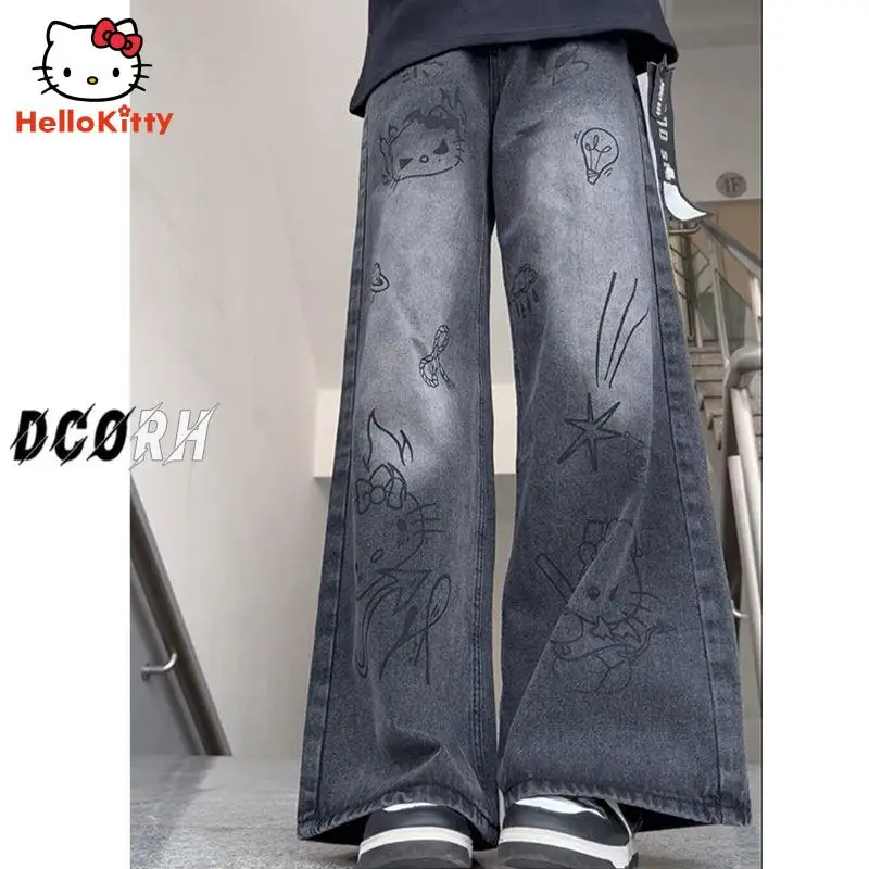 Джинсы большого размера с аниме мультяшным персонажем Hellokitty кавайные брюки с широкими штанинами уличные классические прямые брюки хип-хоп джинсовые длинные брюки
Джинсы большого размера с аниме мультяшным персонажем Hellokitty кавайные брюки с широкими штанинами уличные классические прямые брюки хип-хоп джинсовые длинные брюки