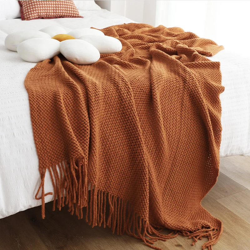 Nordic Style Blanket Solid Color Knitted Wool Cover Blanket with Tassels Bedroom Air Conditioning Nap Cover Bed End Towel Shawl
Nordic Style Blanket Solid Color Knitted Wool Cover Blanket with Tassels Bedroom Air Conditioning Nap Cover Bed End Towel Shawl
