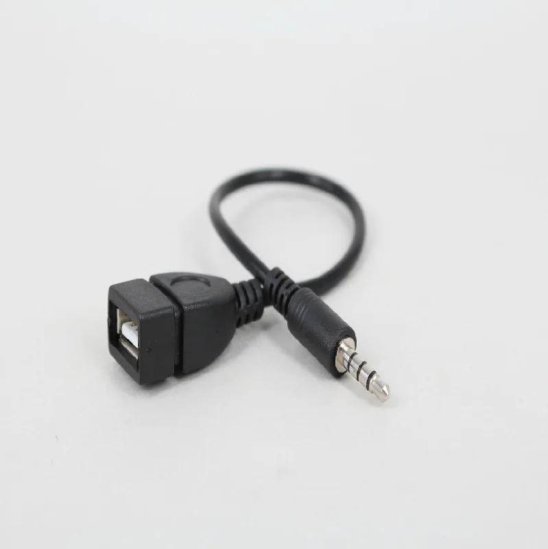 

2PCS 3.5mm Male Audio AUX Jack to USB 2.0 Type A Female OTG Converter Adapter Cable Wire Cord Stereo Audio Plug Car Accessories