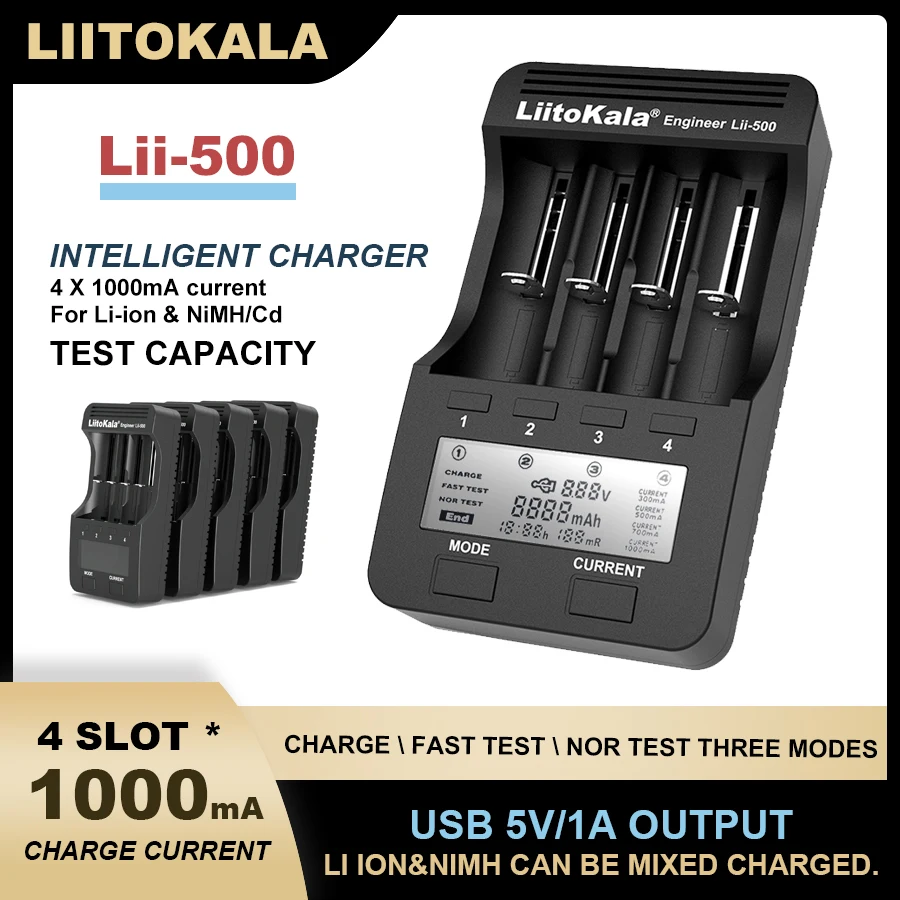 1-5PCS Liitokala Lii-500 LCD 3.7V 18650 18350 17500 16340 18500 21700 14500 26650 AA NiMH Lithium-Battery Charger Shipment
1-5PCS Liitokala Lii-500 LCD 3.7V 18650 18350 17500 16340 18500 21700 14500 26650 AA NiMH Lithium-Battery Charger Shipment