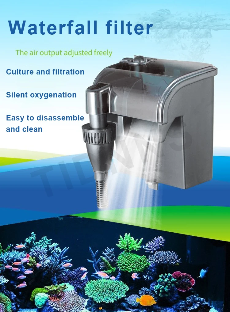 Generic Aquarium Filter Fish Tank Oil Skimmer Fish Tank Internal Filter Wall Mounted Waterfall