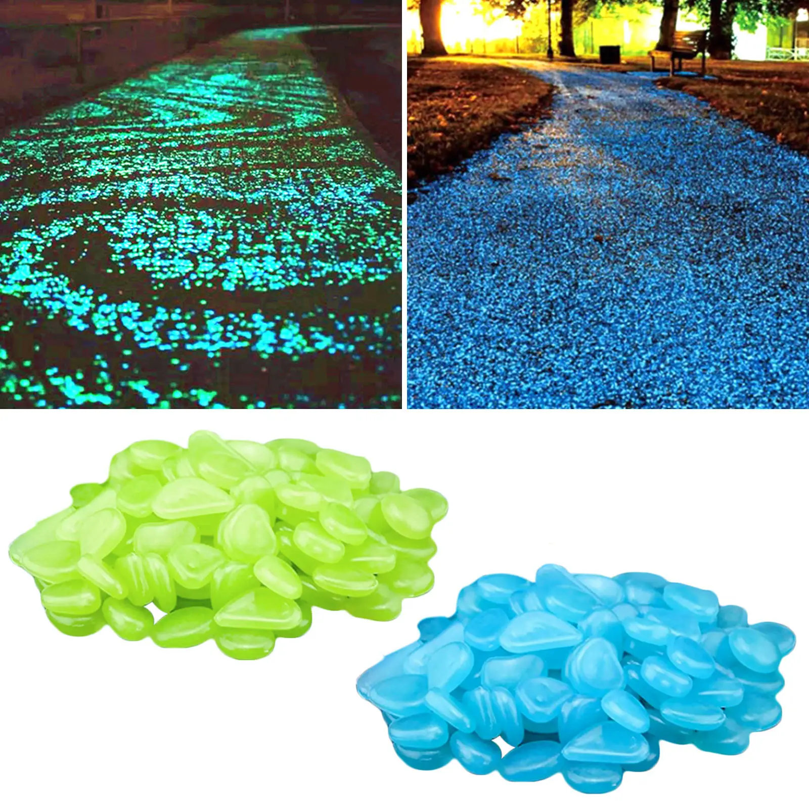 200PCS Luminous Glow in the Dark Luminous Rocks Stones Pebbles for Aquarium Fish Tank Garden Pool Sidewalks Decor Green+Blue
200PCS Luminous Glow in the Dark Luminous Rocks Stones Pebbles for Aquarium Fish Tank Garden Pool Sidewalks Decor Green+Blue