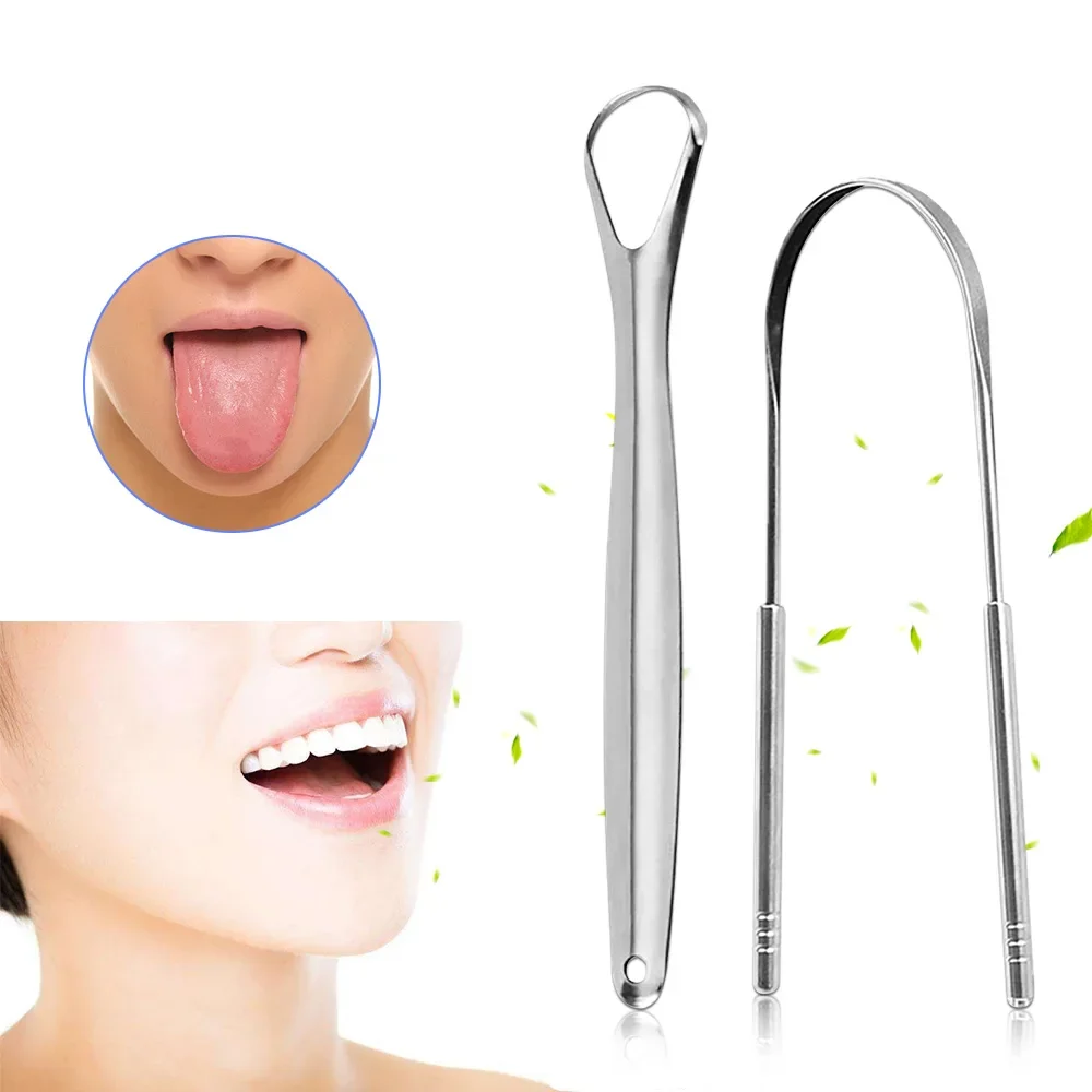 

Tongue Scraper Cleaner Adult Surgical Grade Eliminate Bad Breath Stainless Steel Metal Tongue Scarper Brush Dental Scrapper Tool