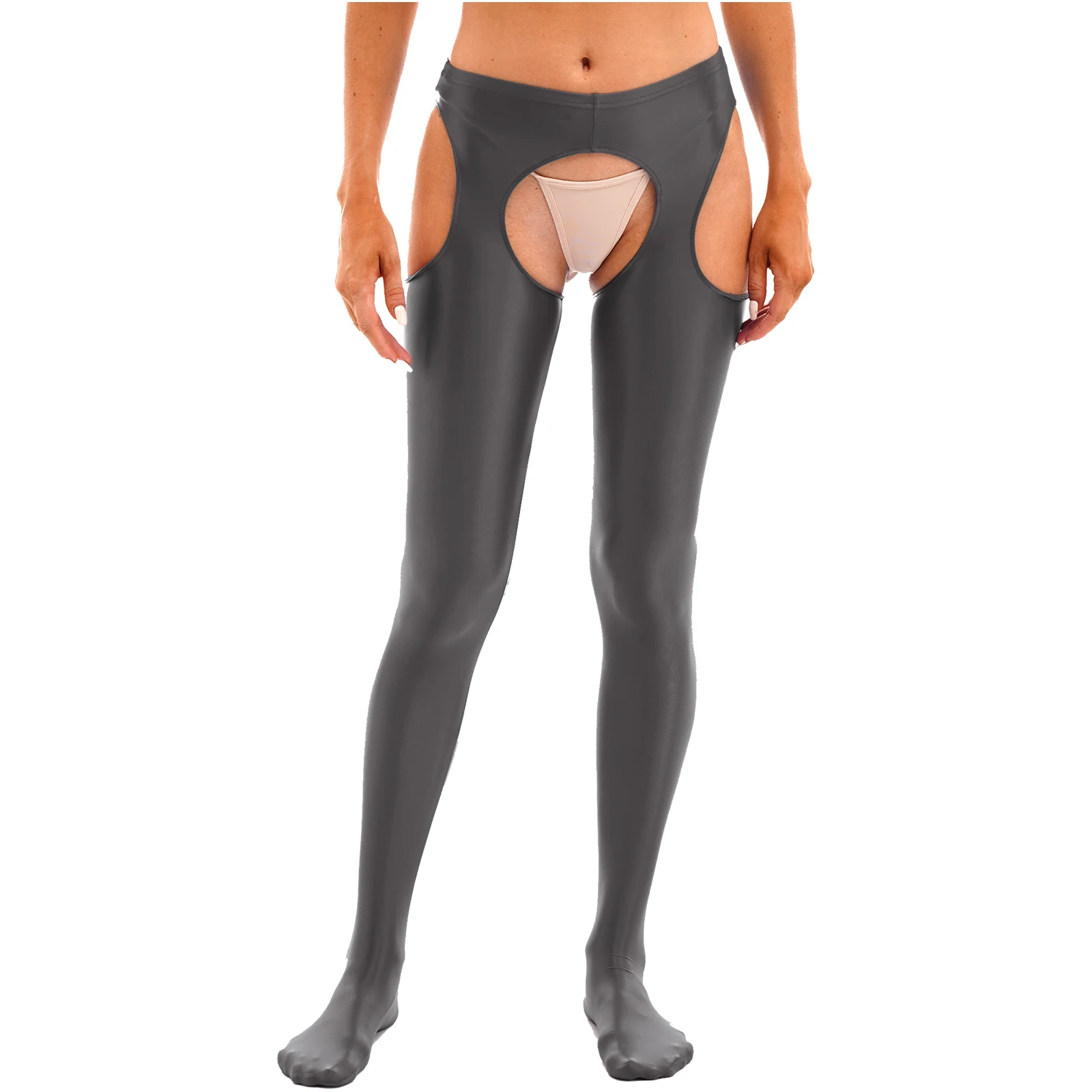 Womens Solid Color Cutout Crotchless Pantyhose Glossy Mid Waist Tights Elastic Waistband Skinny Sexy Bodystocking Pants Leggings
Womens Solid Color Cutout Crotchless Pantyhose Glossy Mid Waist Tights Elastic Waistband Skinny Sexy Bodystocking Pants Leggings