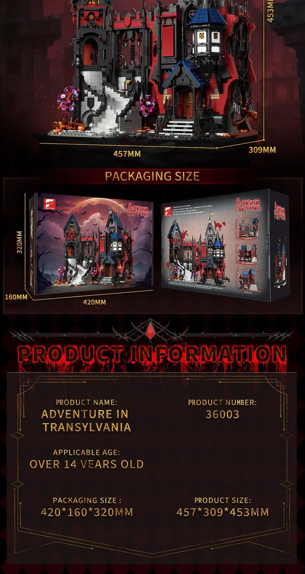 3540PCS Vampire Castle Building Blcoks Gothic Horror Castle Model Bricks Desktop Ornaments Kids Educational DIY Toy Holiday Gift 3540PCS Vampire Castle Building Blcoks Gothic Horror Castle Model Bricks Desktop Ornaments Kids Educational DIY Toy Holiday Gift