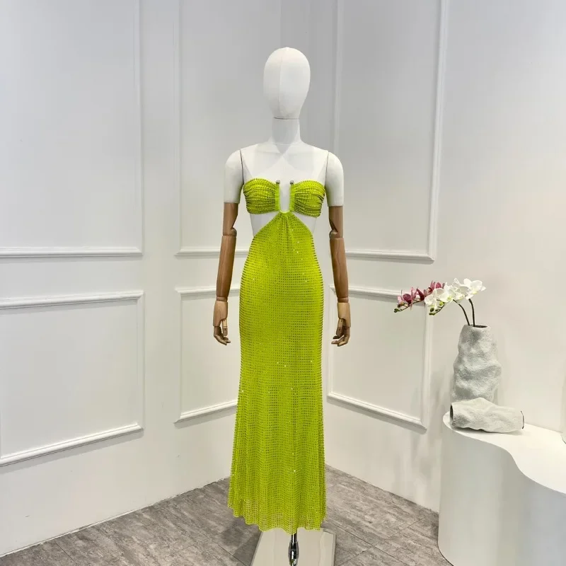 2023 Summer Autumn Green Slim Sexy Diamonds Sleeveless Midi Camisole Dress for Women Fashion
2023 Summer Autumn Green Slim Sexy Diamonds Sleeveless Midi Camisole Dress for Women Fashion