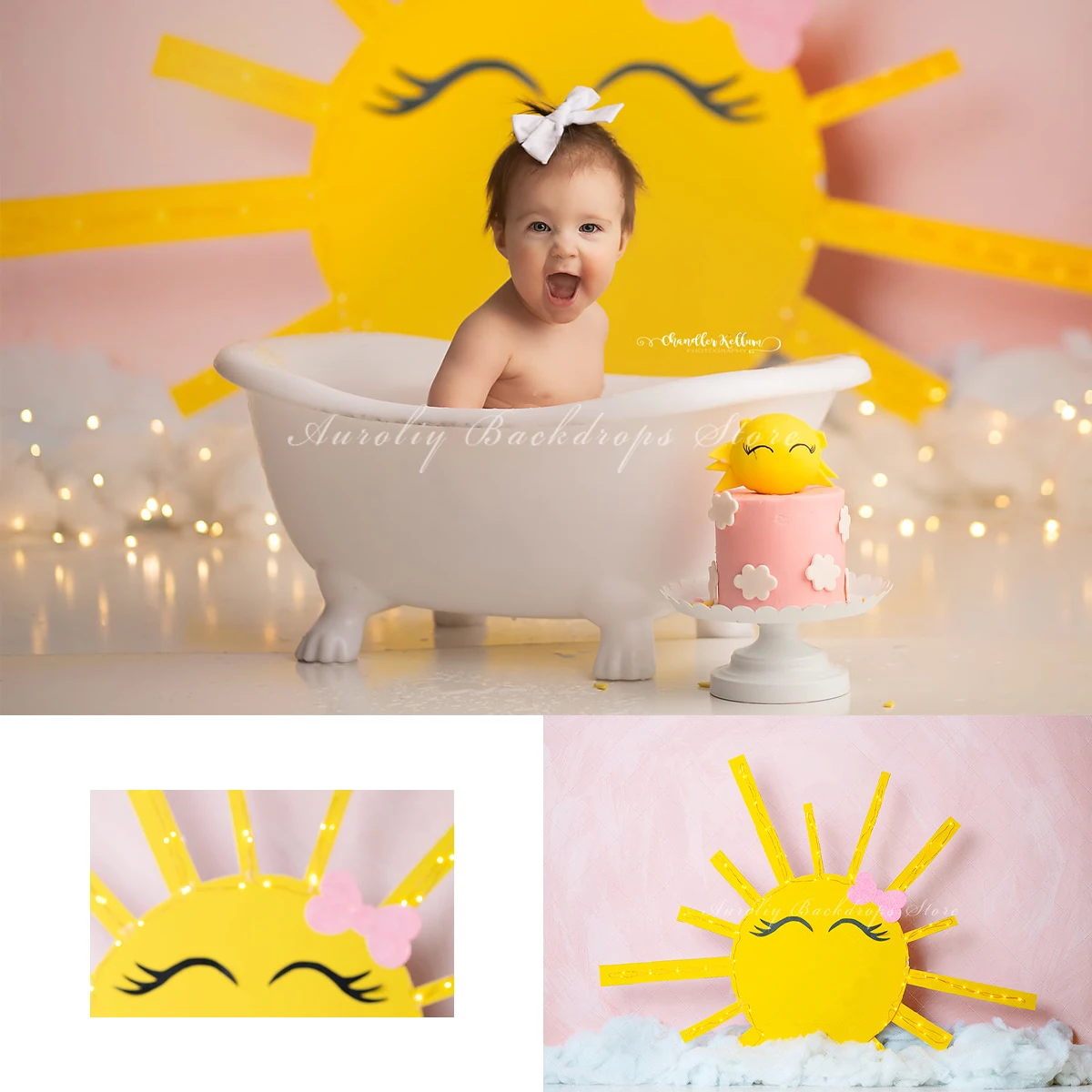 

Ray Of Sunshine Backgrounds Cake Smash Kids Adult Photography Props Child Baby Decors Sun In The Clouds Photo Backdrops