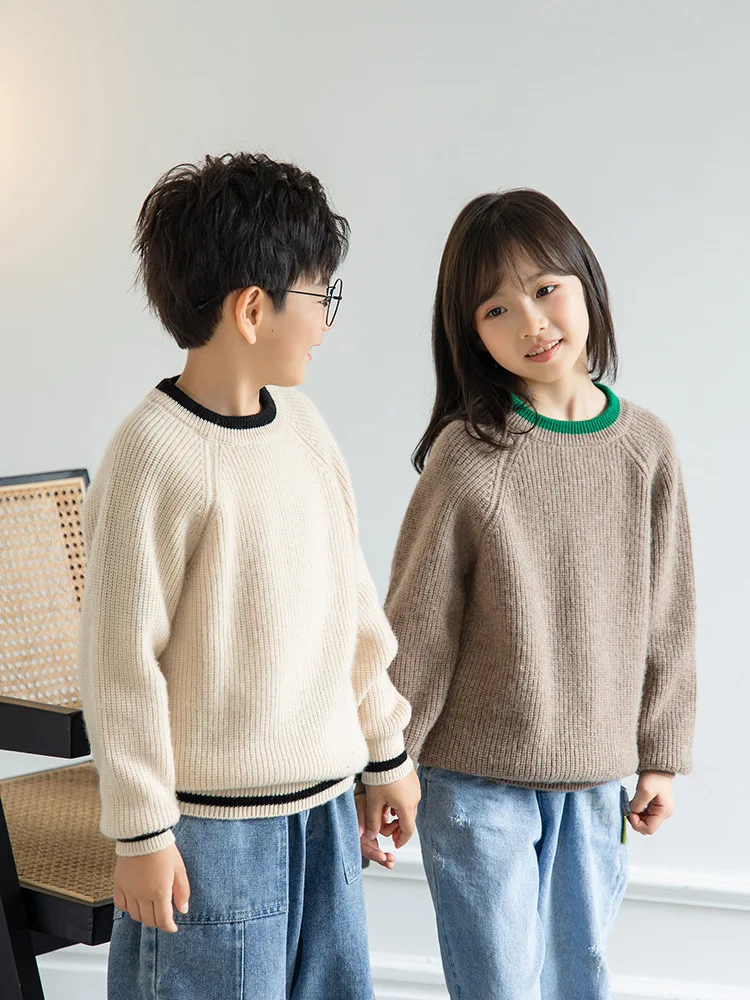 Boys Wool Sweater Girls Patchwork cashmere Sweater Unisex Knitwear Undershirt Sweater Kids Winter 100% Wool Quality pullover top
Boys Wool Sweater Girls Patchwork cashmere Sweater Unisex Knitwear Undershirt Sweater Kids Winter 100% Wool Quality pullover top