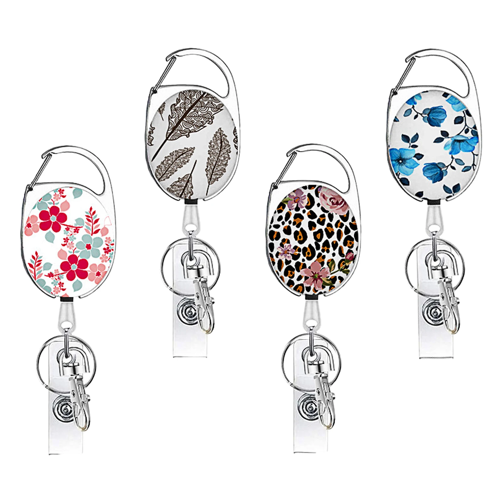 4pcs Heavy Duty Retractable Design Durable Badge Holders Extending Cord With Clip Office School Colourful Floral Waterproof
4pcs Heavy Duty Retractable Design Durable Badge Holders Extending Cord With Clip Office School Colourful Floral Waterproof