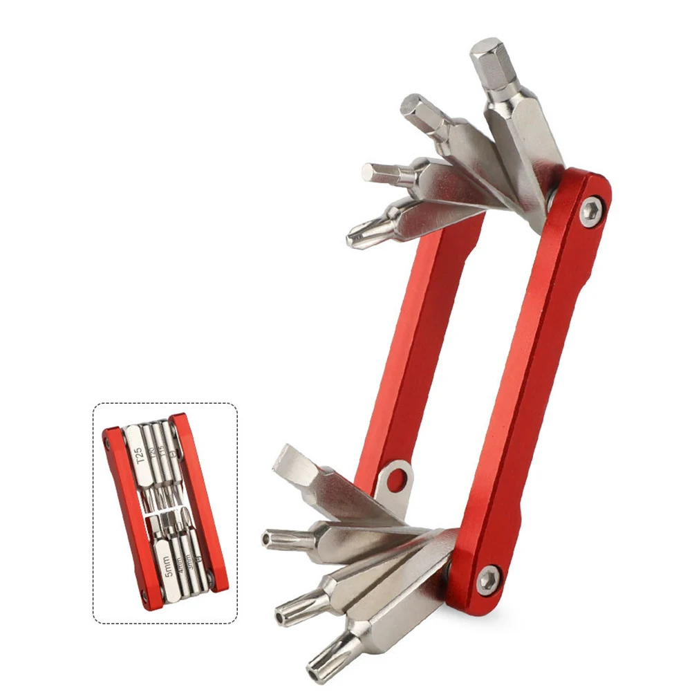 9 In 1 Cycling Repair Tool T25/T20/T15 Cross/Flat Spanner Multi Tool Pocket Folding Wrench Hex Screwdriver Set
9 In 1 Cycling Repair Tool T25/T20/T15 Cross/Flat Spanner Multi Tool Pocket Folding Wrench Hex Screwdriver Set