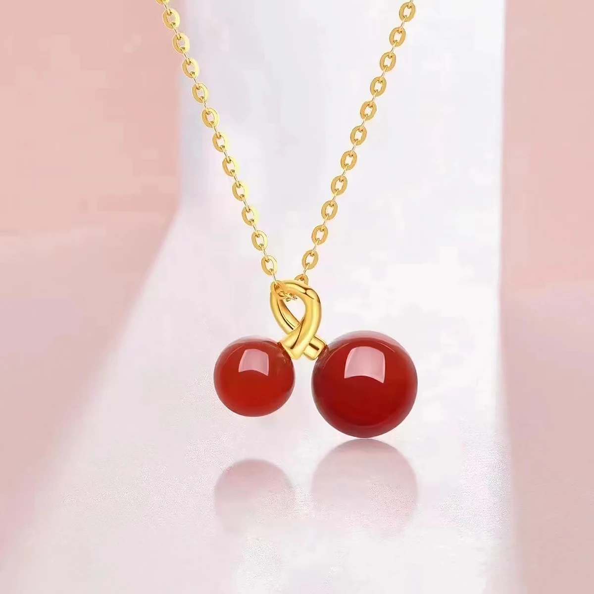 Fine 5D Au750 Gold Necklace Pendant Red Chelsea Natural Agate Women's Valentine's Day Gift Jewelry
Fine 5D Au750 Gold Necklace Pendant Red Chelsea Natural Agate Women's Valentine's Day Gift Jewelry