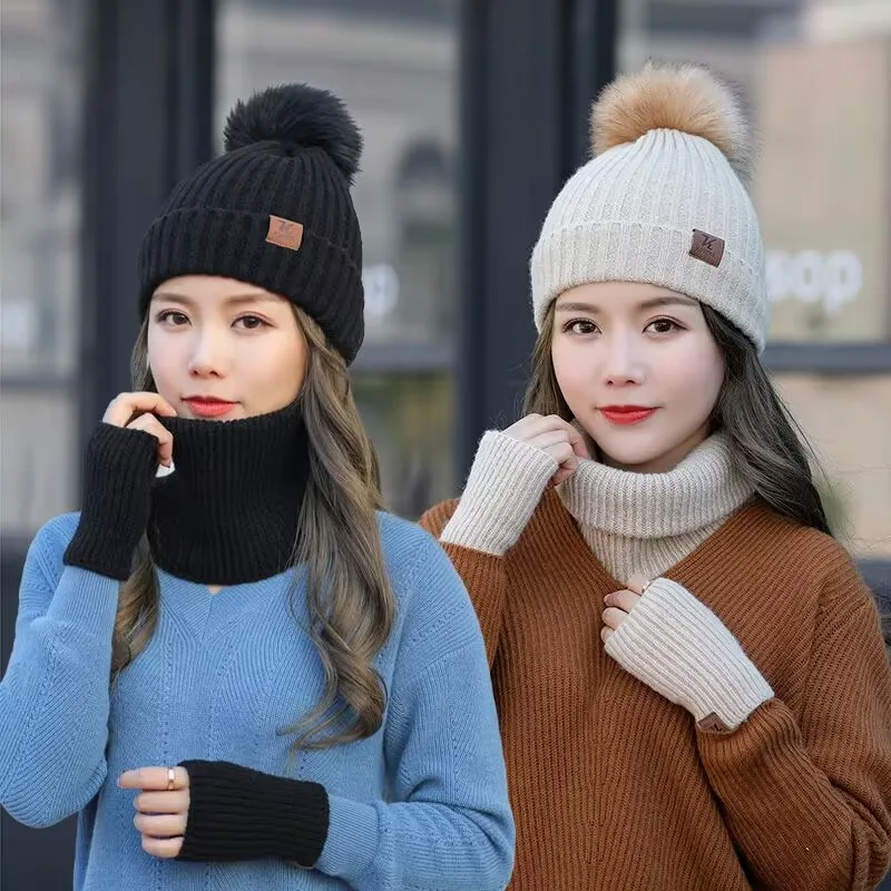 Women Scarf Sets Winter Hat Scarf Gloves Knitted Keep Warm Scarves Simple Solid Color Clothes Accessories Thick Soft Scarf Set
Women Scarf Sets Winter Hat Scarf Gloves Knitted Keep Warm Scarves Simple Solid Color Clothes Accessories Thick Soft Scarf Set