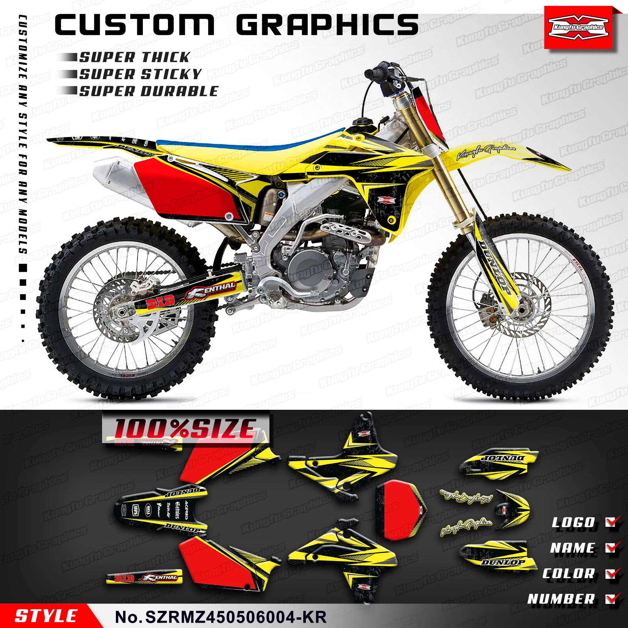 KUNGFU, графические наклейки для велосипеда, виниловые наклейки для Suzuki RMZ450 2005 2006, SZRMZ450506004-KR
KUNGFU, графические наклейки для велосипеда, виниловые наклейки для Suzuki RMZ450 2005 2006, SZRMZ450506004-KR
