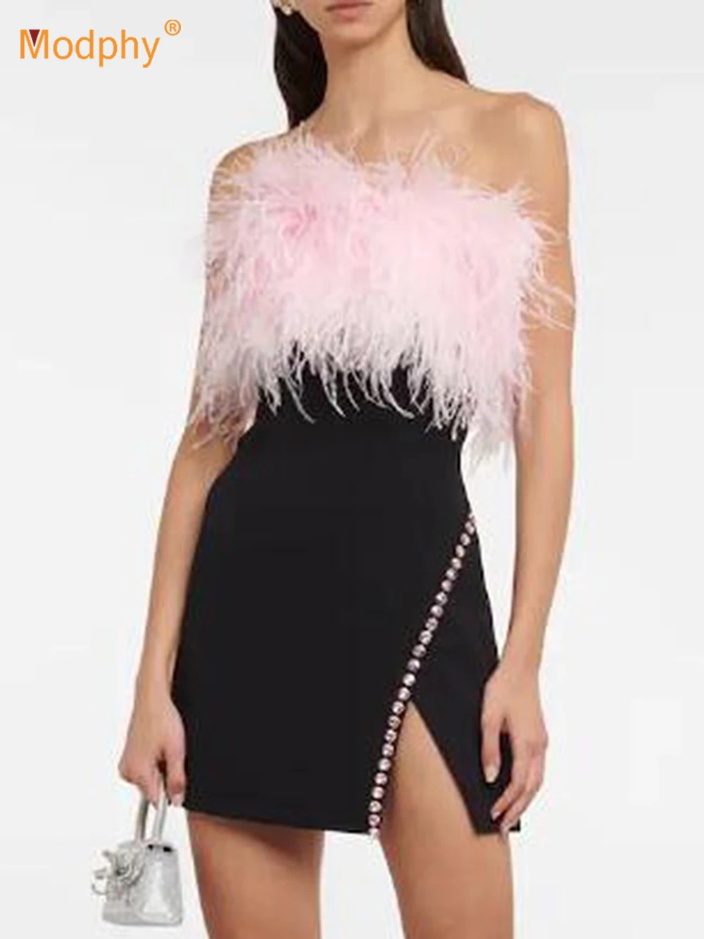 Modphy 2023 New Sexy Strapless Backless Feather Diamond Designer Mini Dress Women's Sleeveless Tight Fashion Club Party Dresses
Modphy 2023 New Sexy Strapless Backless Feather Diamond Designer Mini Dress Women's Sleeveless Tight Fashion Club Party Dresses