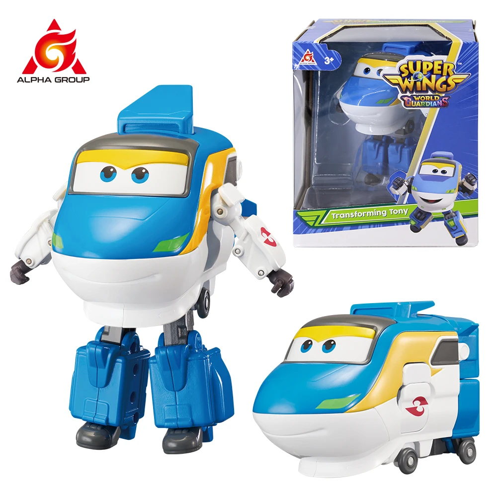 

Super Wings 5 Inches Transforming Tony 2 Modes Transformation from Robot to Airplane Deformation Action Figure Kid Toy Gift