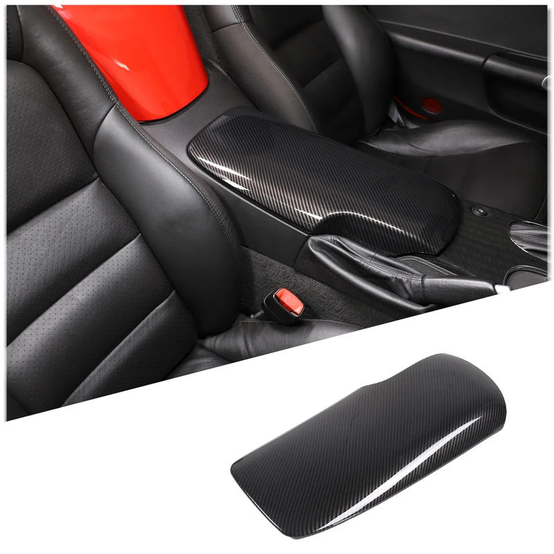 

For Chevrolet Corvette C6 2005-2013 ABS Carbon Fiber Car Central Control Armrest Box Protection Cover Car Interior Accessory