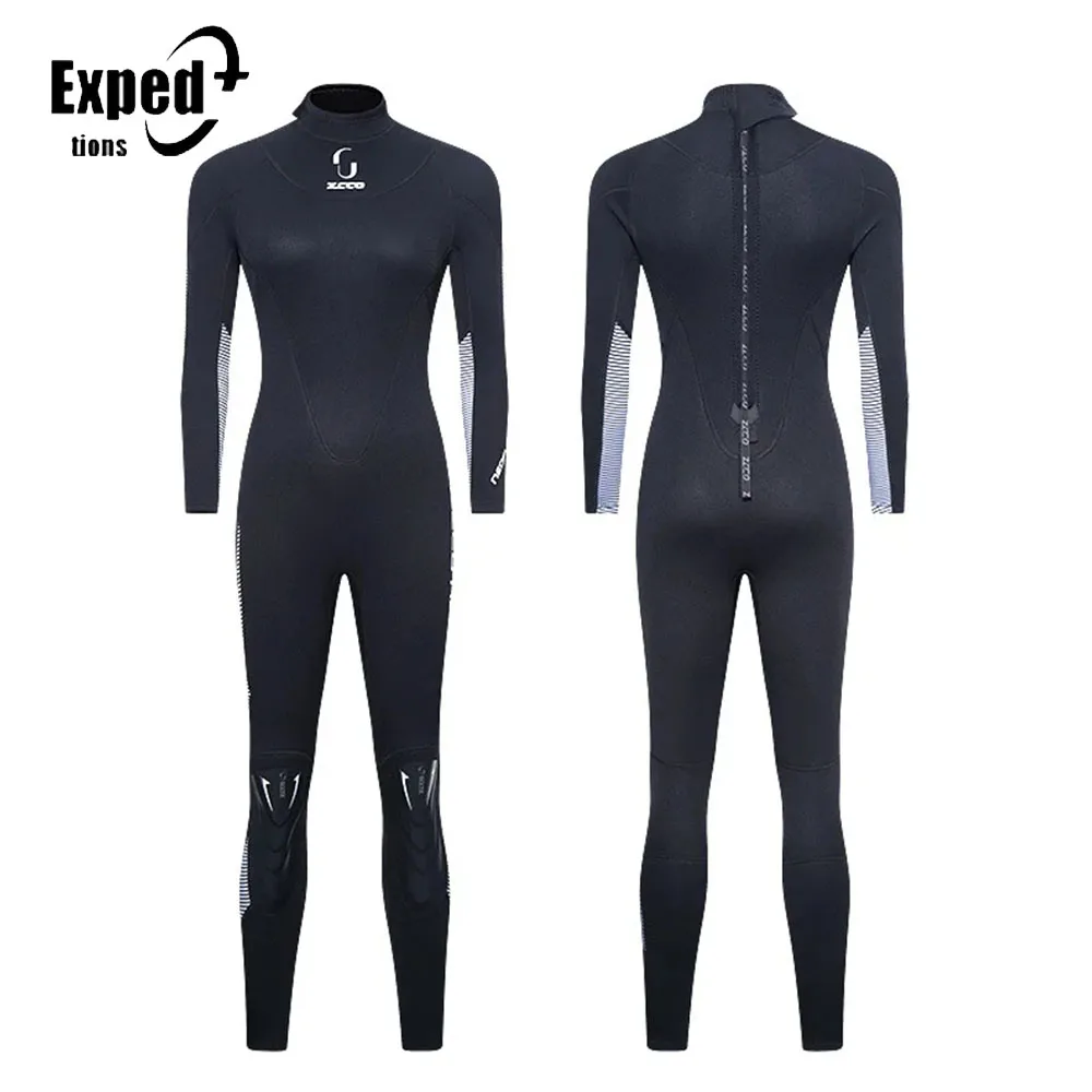 

Long Sleeves Thermal New Swimsuit For Surfing Swimming Snorkeling Kayaking Sport 3mm Full Body Neoprene Diving Back Zip Wetsuit