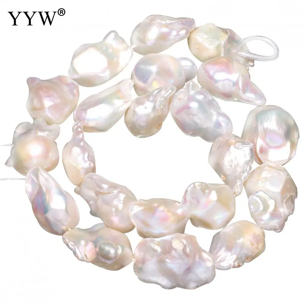 

10-23mm New Arrival Cultured Baroque Freshwater Pearl Beads Natural White Original Large Baroque Keshi Pearls For Jewelry Making