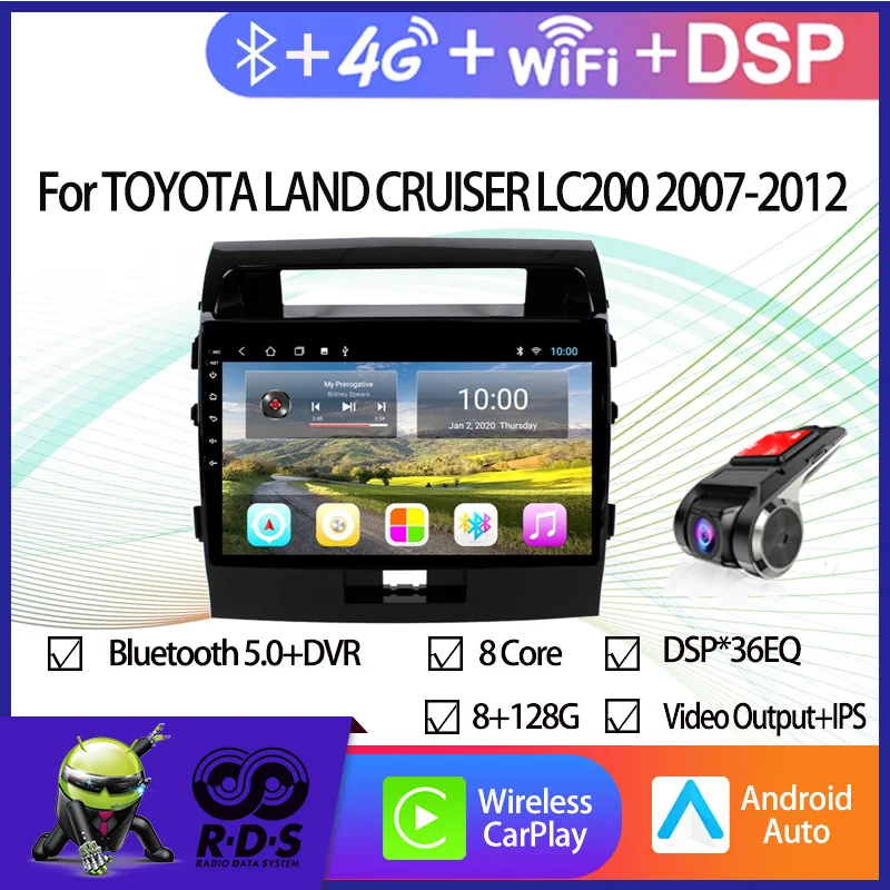 4 Гб + 64 ГБ Android 11 Автомобильный GPS-навигатор для TOYOTA LAND CRUISER LC200 2007-2012 с Bluetooth WiFi Mirror Link
4 Гб + 64 ГБ Android 11 Автомобильный GPS-навигатор для TOYOTA LAND CRUISER LC200 2007-2012 с Bluetooth WiFi Mirror Link