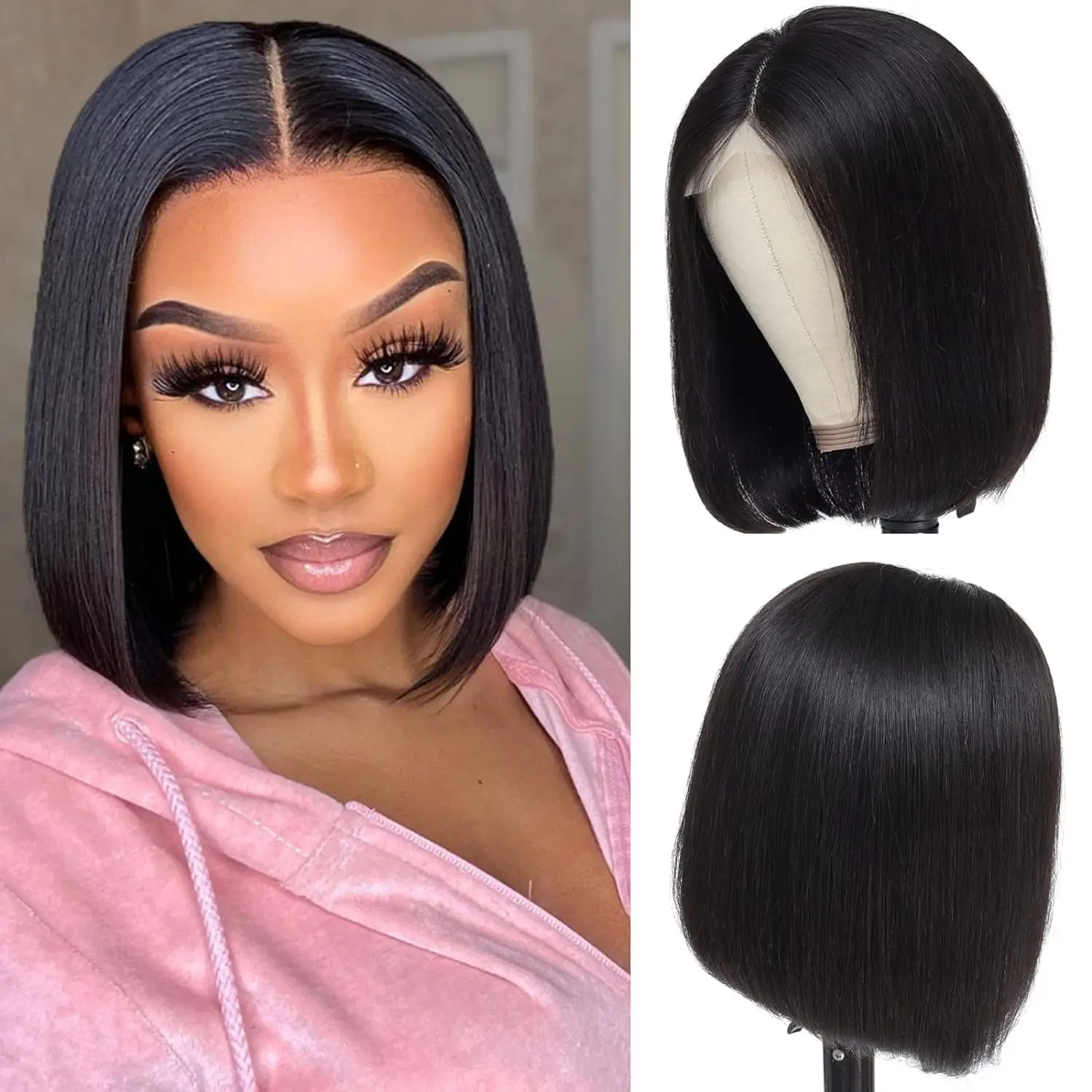 Affortable Short Bob Wig Human Hair 13x4x1 T Part Lace Front Wigs 150% Density Glueless Straight Human Hair Wigs for Women Black
Affortable Short Bob Wig Human Hair 13x4x1 T Part Lace Front Wigs 150% Density Glueless Straight Human Hair Wigs for Women Black