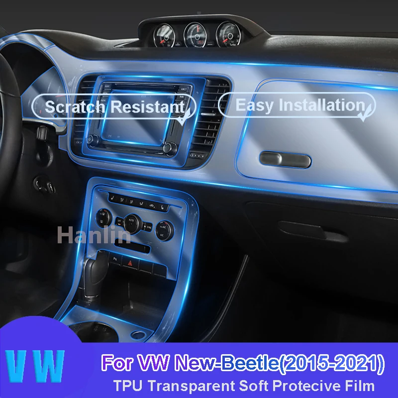 

For VW New-Beetle(2015-2021) Car Interior Center Console Transparent TPU Protective Anti-scratch Repair Film Car Sticker