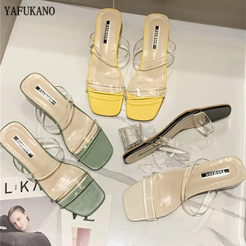 Women Slippers Shoes Celebrity Wearing Simple Style PVC Clear Strappy Buckle High Heels Woman Transparent Heels
Women Slippers Shoes Celebrity Wearing Simple Style PVC Clear Strappy Buckle High Heels Woman Transparent Heels
