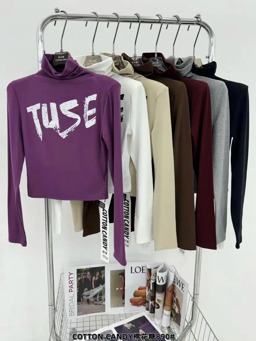Wholesale Autumn Winter Turtleneck T Shirts Women Long Sleeve Letter Print Tees Slim Top Female Solid Short Fleece Lined T Shirt
Wholesale Autumn Winter Turtleneck T Shirts Women Long Sleeve Letter Print Tees Slim Top Female Solid Short Fleece Lined T Shirt