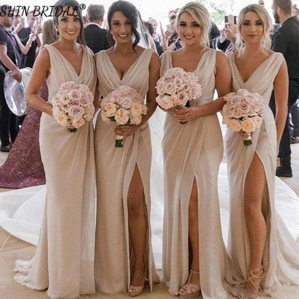 SHIN BRIDAL Elegant Split V Neck Chiffon Evening Dresses for Women Sleeveless Pleats Prom Dresses Floor-Length Wedding Dresses
SHIN BRIDAL Elegant Split V Neck Chiffon Evening Dresses for Women Sleeveless Pleats Prom Dresses Floor-Length Wedding Dresses