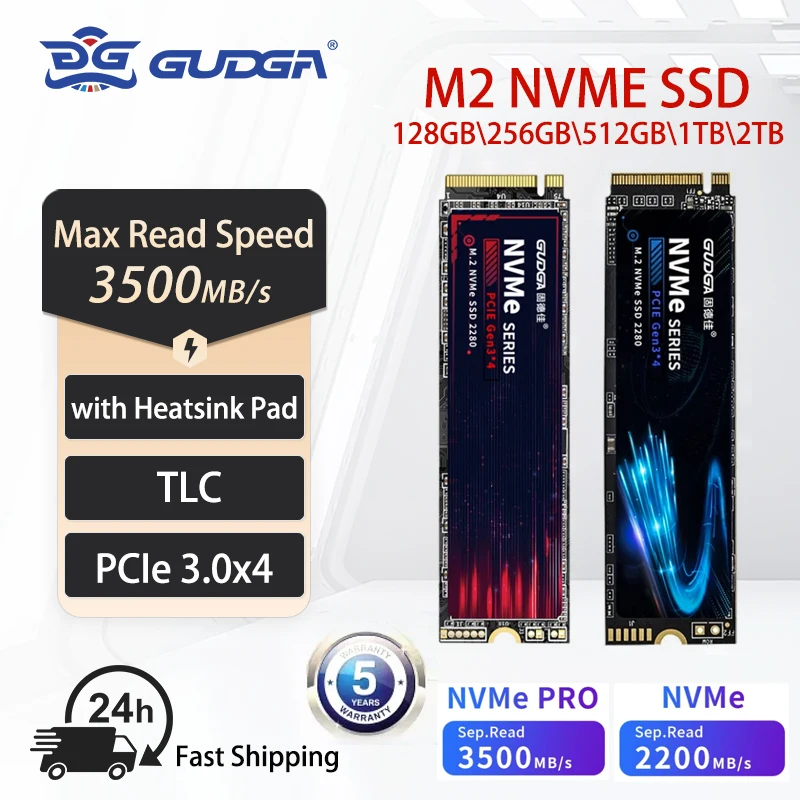 

GUDGA SSD M2 NVME 128GB 256GB 512GB 1TB 2TB SSD M.2 2280 PCIe 3.0 Internal HDD Solid State Drive For Laptop Desktop Game Console