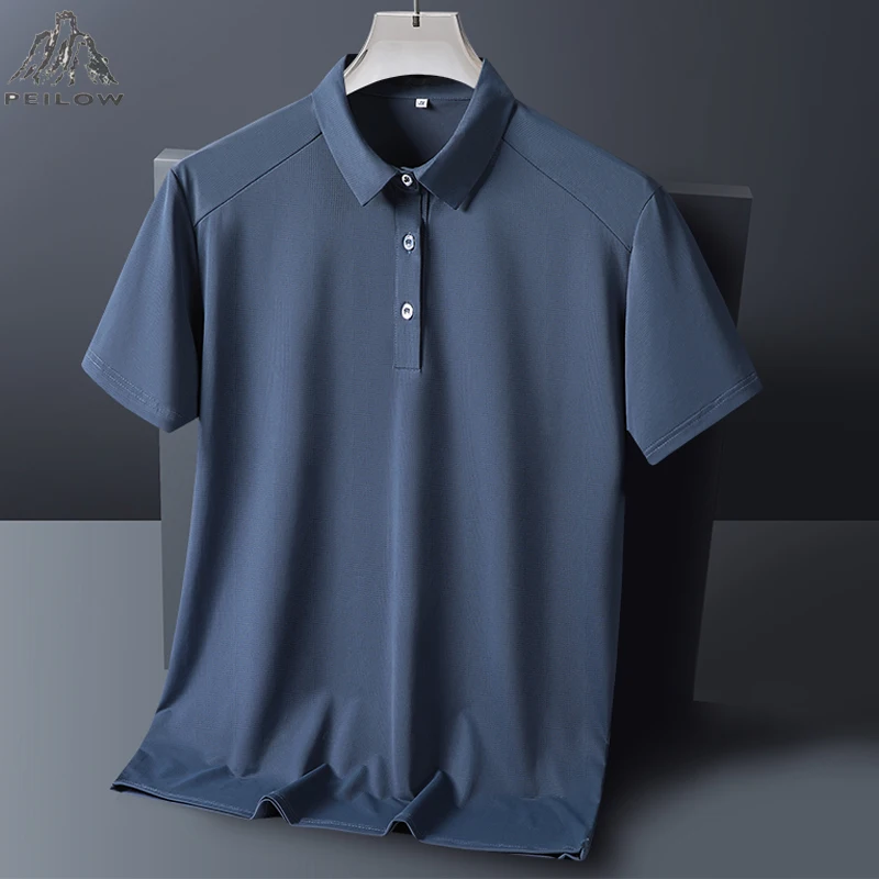 

Plus Size 6XL 7XL 8XL 9XL High Quality Mens Golf Polo Shirt Moisture Wicking Quick-Dry Short Sleeve Business Polo Shirts For Men