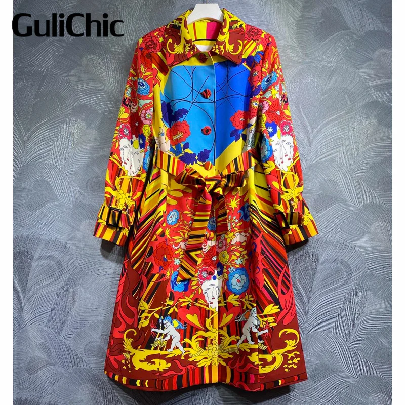 8.15 GuliChic Women Fashion Chic Colorful Print Lapel Collar Single Breasted Long Sleeve Lace-Up Collect Waist Trench Coat
8.15 GuliChic Women Fashion Chic Colorful Print Lapel Collar Single Breasted Long Sleeve Lace-Up Collect Waist Trench Coat