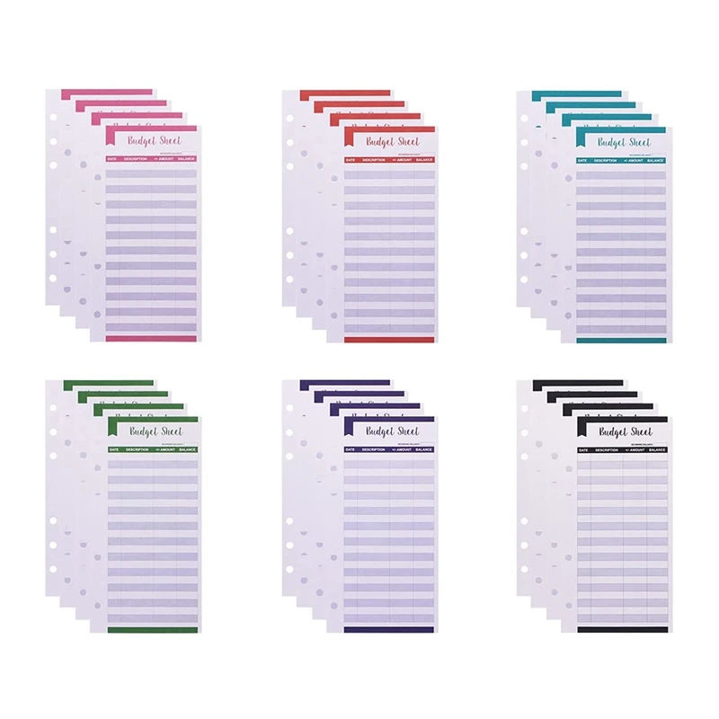 Expense Tracker Budget Sheets With Hole 24Pcs Loose Leaf Cash Money Envelop For A6 Binder Wallet Pockets Planner 
Expense Tracker Budget Sheets With Hole 24Pcs Loose Leaf Cash Money Envelop For A6 Binder Wallet Pockets Planner