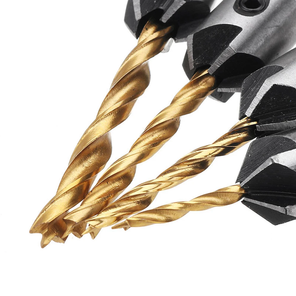Titanium Coated Countersunk Drill Bits Adjustable Length 7 Piece Set Perfect for Woodworking Includes Key Wrench
Titanium Coated Countersunk Drill Bits Adjustable Length 7 Piece Set Perfect for Woodworking Includes Key Wrench