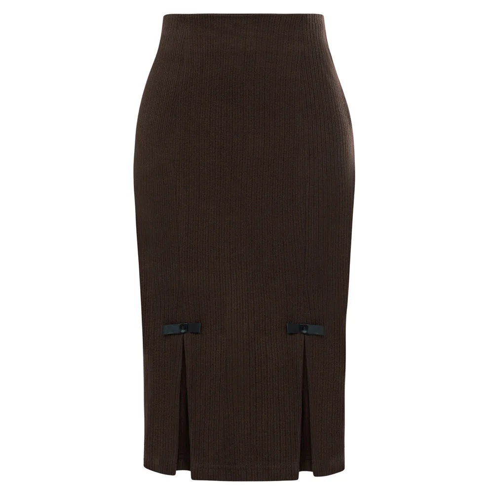 BP Women Bodycon Skirt Vintage Middle Ages Corduroy Skirt High Waist Slim Fit Below Knee Bow-knots Kickpleats Skirts
BP Women Bodycon Skirt Vintage Middle Ages Corduroy Skirt High Waist Slim Fit Below Knee Bow-knots Kickpleats Skirts