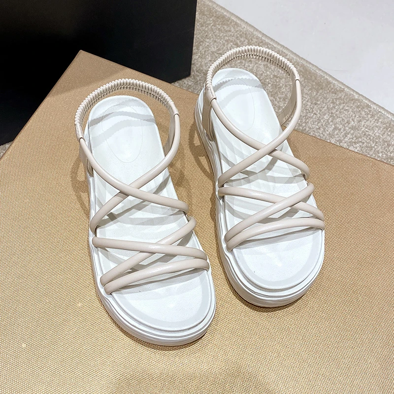 

Design Open Toe Women Sandals Summer Fashion Narrow Band Dress Shoes Platform Wedges Heel Ladies Ankle Strap Gladiator Sandalias