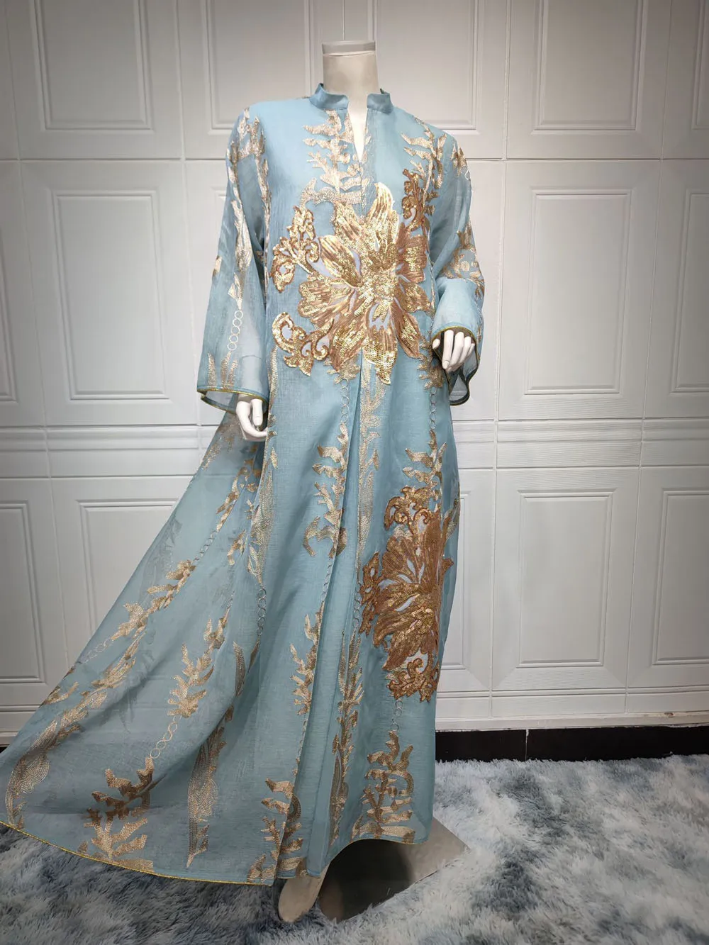 Maxi Dress Golden Sequins Embroidery Green White Abaya Woman Muslim Female Jalabiya Arabic Elegant Clothing Long Sleeves 261 Mallzona S2fe43d6ada0e405b941c40c28f3f1699b Maxi Dress Golden Sequins Embroidery Green White Abaya Woman Muslim Female Jalabiya Arabic Elegant Clothing Long Sleeves Mallzona