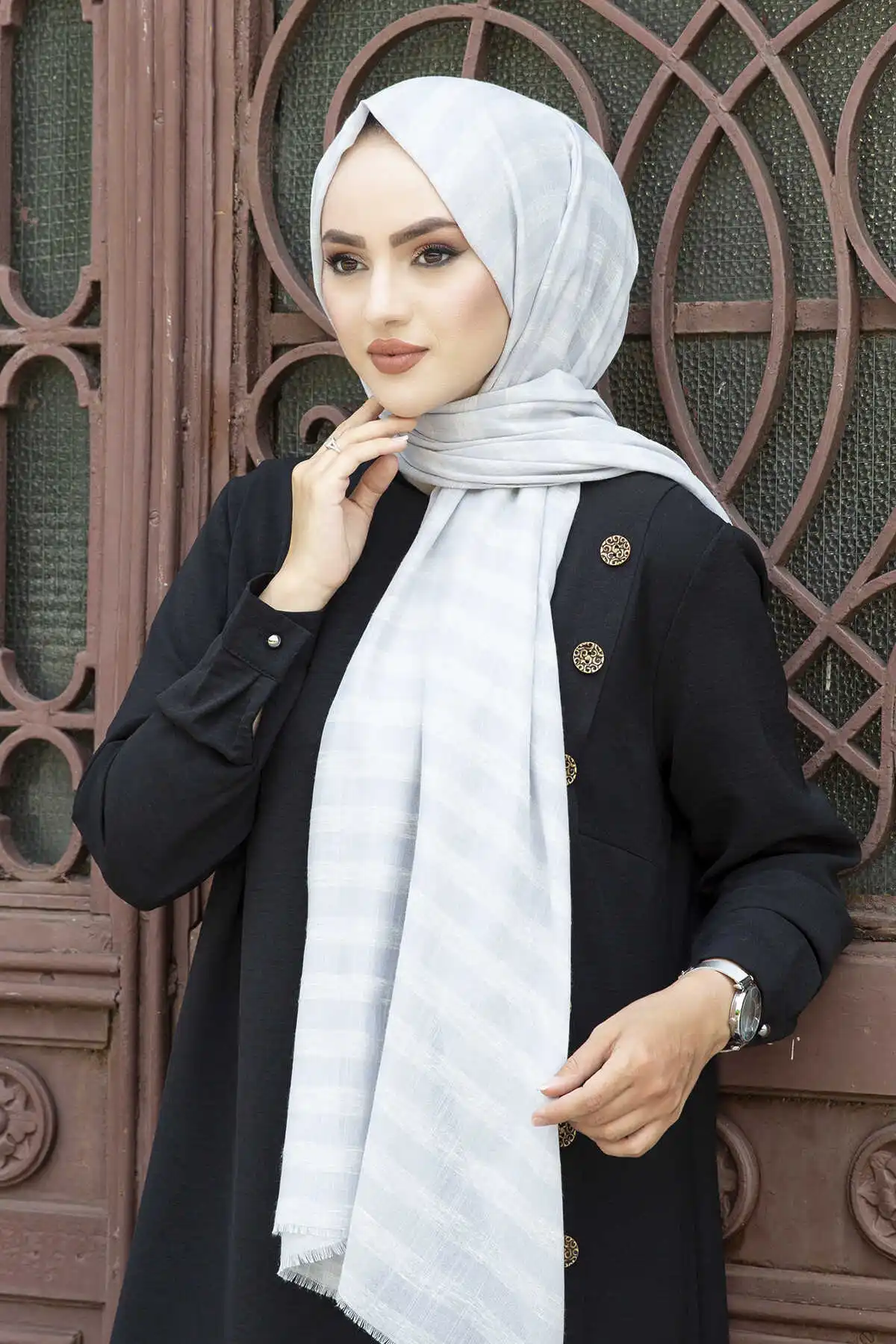 

Cotton Nope Shawl E-Blue Winter Autumn 2021 Muslim Women Hijab headscarf Islamic Turkey