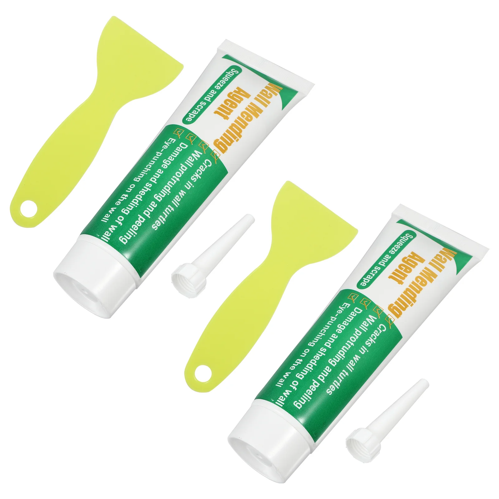 

2 Sets Crack Repair Agent Wall Mending Tool Cream Home White Latex Walls Peeling Gap Paste Plastic Ointment With Scraper