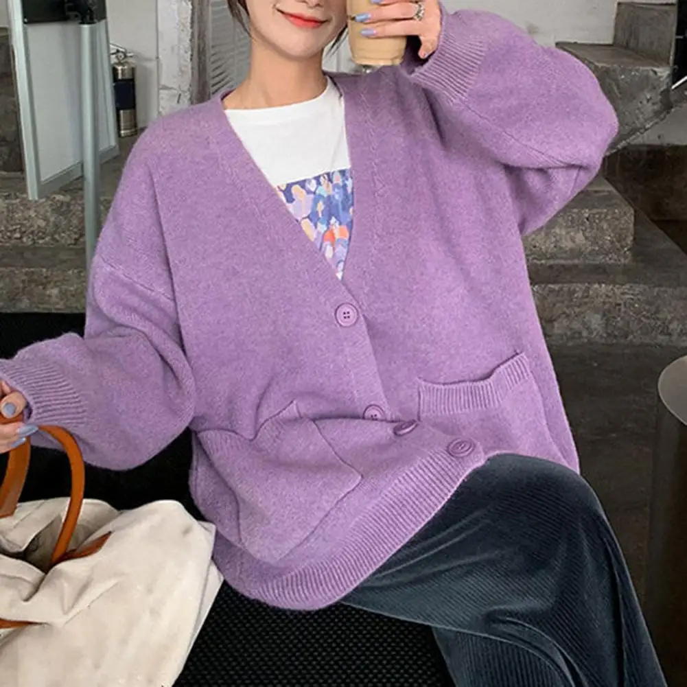 Korean style Brown Oversized Cardigan Women Pocket Single-breasted Autumn Winter Knitwear V-neck Cardigan
Korean style Brown Oversized Cardigan Women Pocket Single-breasted Autumn Winter Knitwear V-neck Cardigan