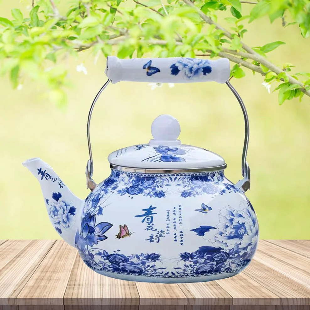 2.5L Enamel Tea Infuser Blue And White Porcelain Enameled Boiling Kettle Gas Induction Cooker Boiling Teapot Cold Kettle
2.5L Enamel Tea Infuser Blue And White Porcelain Enameled Boiling Kettle Gas Induction Cooker Boiling Teapot Cold Kettle