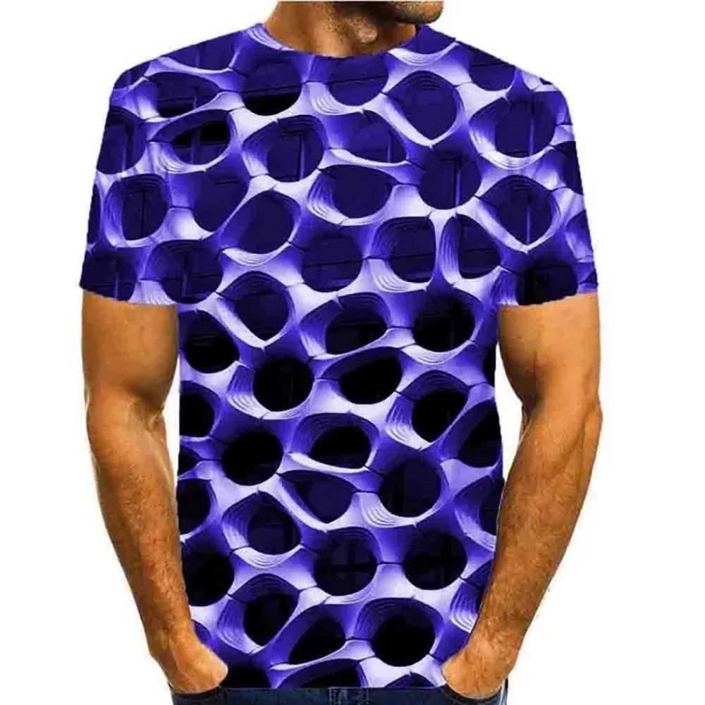 

Новая футболка с абстрактным вихревым иллюзией для мужчин и женщин, модная футболка с 3D принтом, забавные уличные топы, крутая футболка, одежда с коротким рукавом