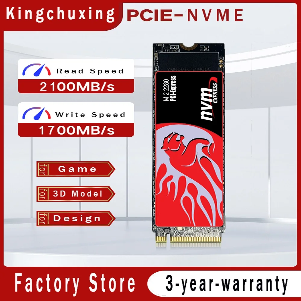 

Kingchuxing M2 SSD NVMe 256GB 512GB 1TB 128GB M.2 NMVe 2280 PCIe 3.0 Hard Disk Internal Solid State Drive for Laptop Desktop